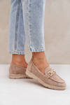 Перфораційні Мокасини З Золотим Деталлю І Ютою Плетінням Бежеві Lainer