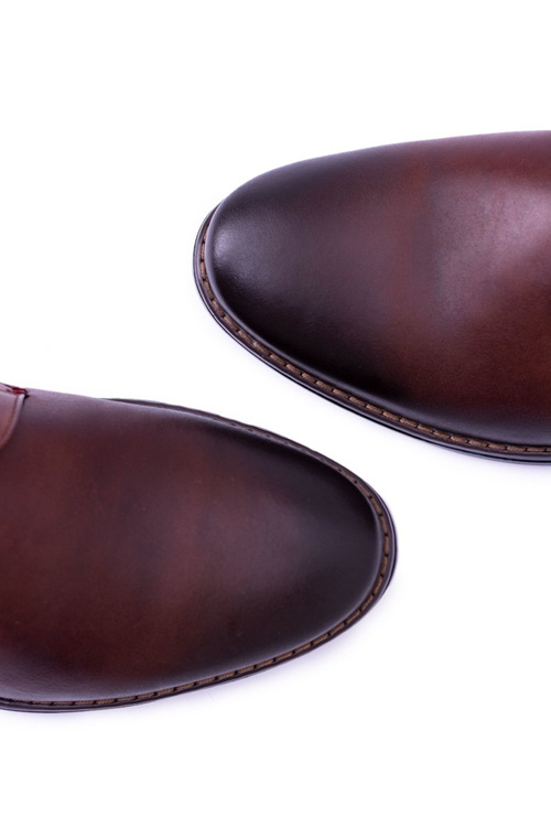 Шкіряні чоловічі півчеревики Zinedine коричневого кольору Нікополь