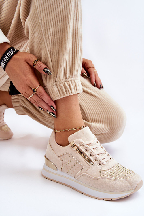 Жіноче спортивне взуття з декоративною блискавкою Creamy Adrea