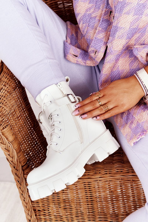 Чоботи жіночі на платформі з портмоне Біла субота