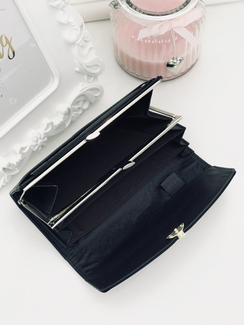 Великий жіночий чорний гаманець із сердечком