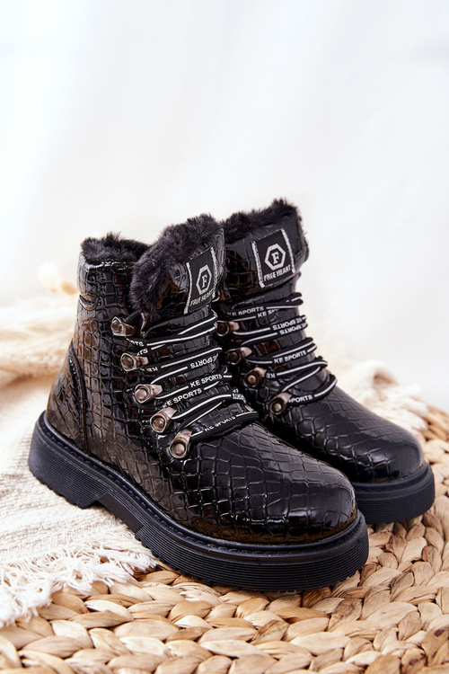 Чоботи дитячі на флісовій підкладці Black Doreen