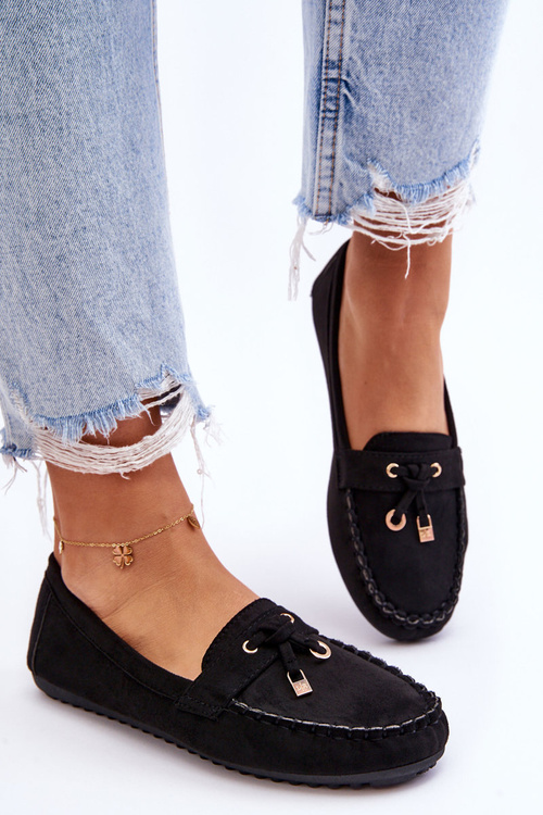 Класичні замшеві лофери чорні Good Time