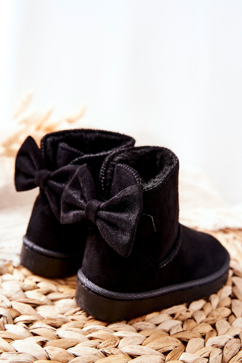 Дитячі утеплені зимові черевики з метеликом Black Lolila