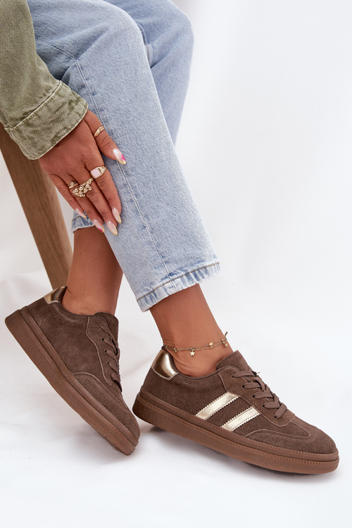 Жіночі кожушані кросівки на платформі Коричневі Sylviona