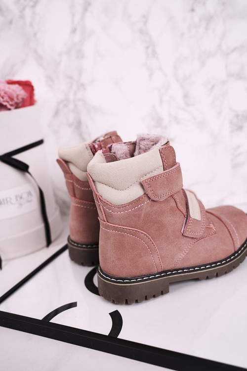 Чоботи дитячі утеплені на хутрі Рожева Емма