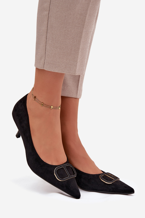 Жіночі туфлі на підборах З декоративним елементом Чорні Amelora