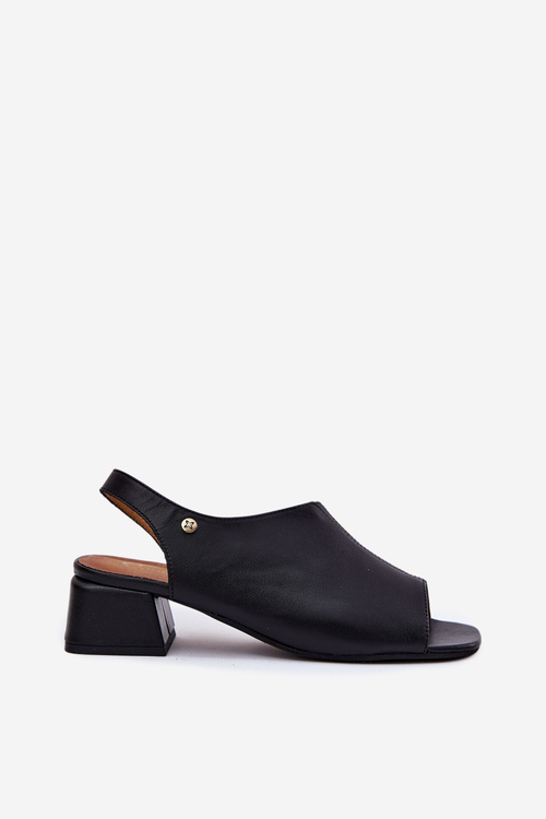 Шкіряні Жіночі Сандалі На Блоці Maciejka 06975-01 Чорні