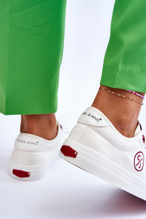 Жіночі джинсові кросівки з тканини LL2R4043 білі