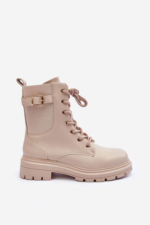 Жіночі шкіряні ботильйони бежеві Chrezy