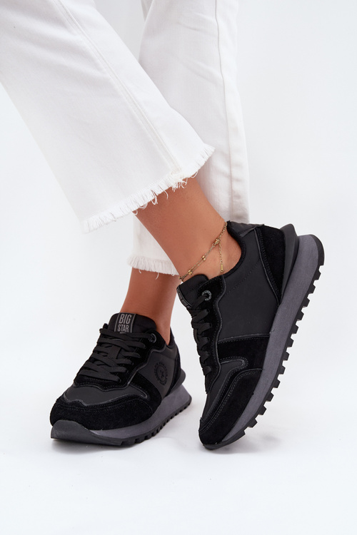 Шкіряні Жіночі Кросівки Big Star OO274529 HI-POLY SYSTEM Чорні