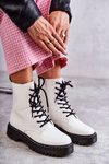 Жіночі теплі черевики зі зміїної шкіри білі Salma