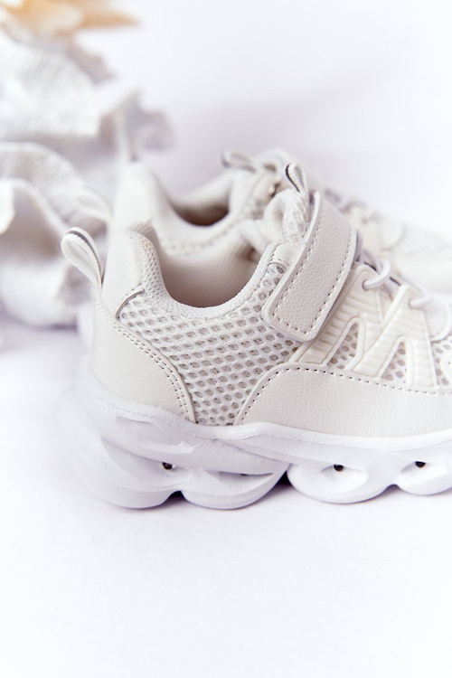 Дитячі кросівки з миготливою світлодіодною підошвою, білі, так круто!