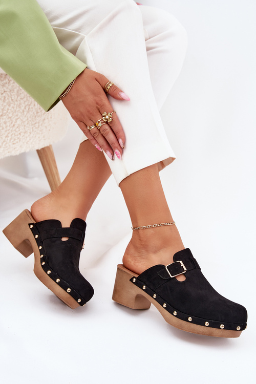 Жіночі Туфлі На Каблуку З Пряжкою Чорні Veldexina