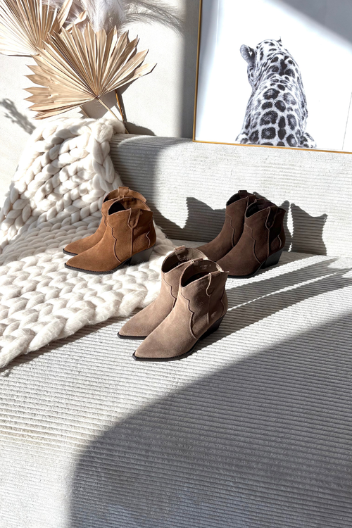 Ковбойські чоботи для жінок із натуральної замші бежеві Берета