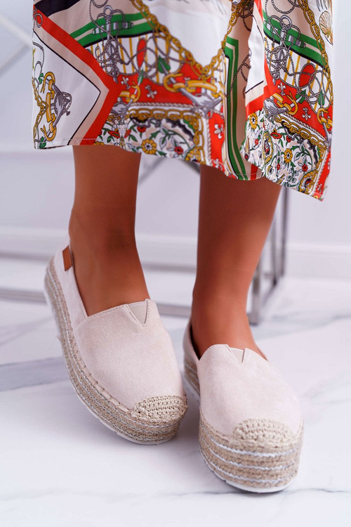 Жіночі еспадрільї сліпони замшеві бежеві Mariako