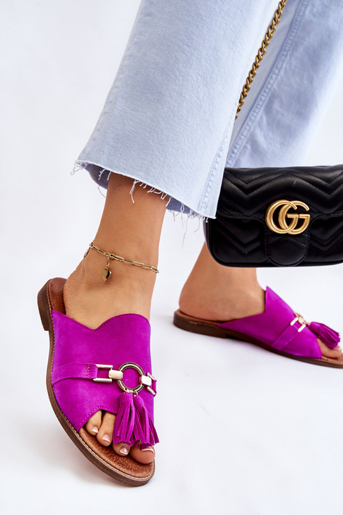 Жіночі замшеві тапочки Lewski Shoes 3226 Фуксія