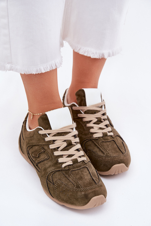 Жіноче Спортивне Взуття З Еко Замші Темно-зелене Dorella