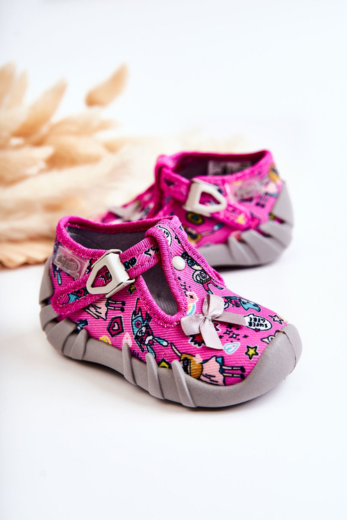 Тапочки Befado Supergirl з бантом 110P457 Рожево-сірі