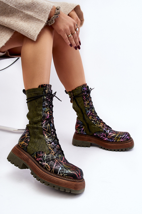 Жіночі робочі шкіряні черевики Maciejka 06203-09 Multicolor