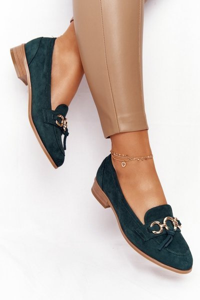Елегантні жіночі лофери Vinceza 10585 Suede Green