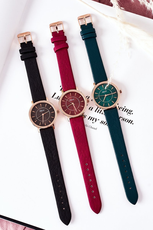 Годинник на шкіряному ремінці без нікелю ERNEST Dark Green