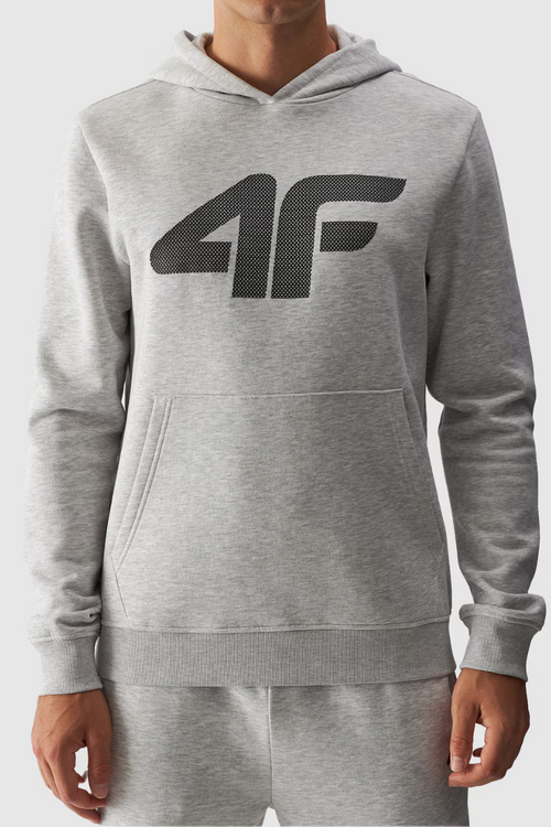 Чоловічий світшот пуловер з капюшоном світло-сірий 4FWMM00TSWSM1464-27M