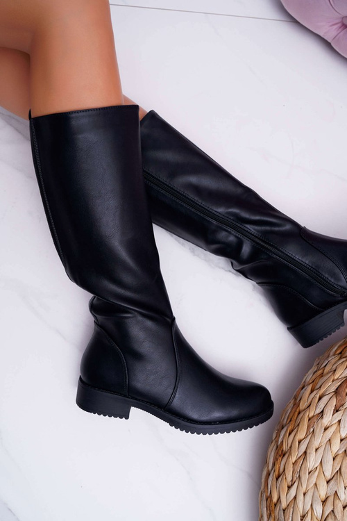 Жіночі черевики Sergio Leone з гумовим верхом утеплені чорні KZ528