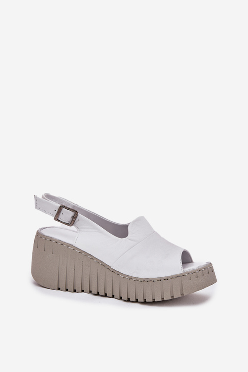 Жіночі Сандалі З Природної Шкіри На Каблуці Білі Artiker 54C0786