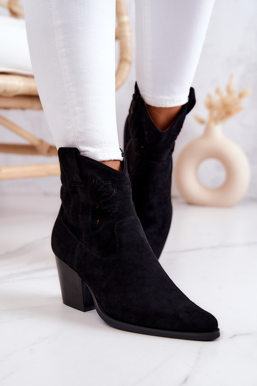 Замшеві жіночі ковбойські чоботи Devon Black