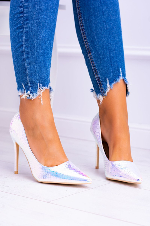 Жіночі срібні переливчасті туфлі Mylenn Lu Boo