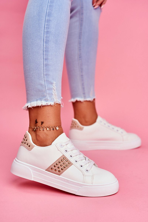 Спортивні жіночі білі бежеві туфлі з стрічками