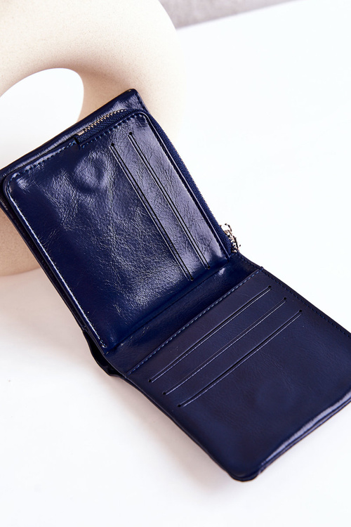 Маленький гаманець з магнітом темно-синій Damaris