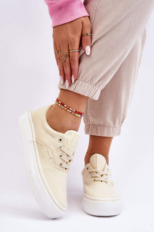 Тканинні кросівки на платформі Big Star LL2741444 Світло-жовті