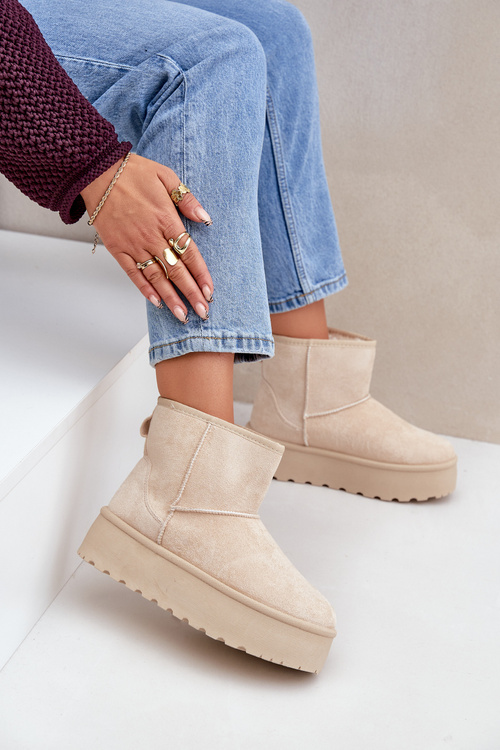 Жіночі Снігоступи На Платформі Світло-бежеві Leanara