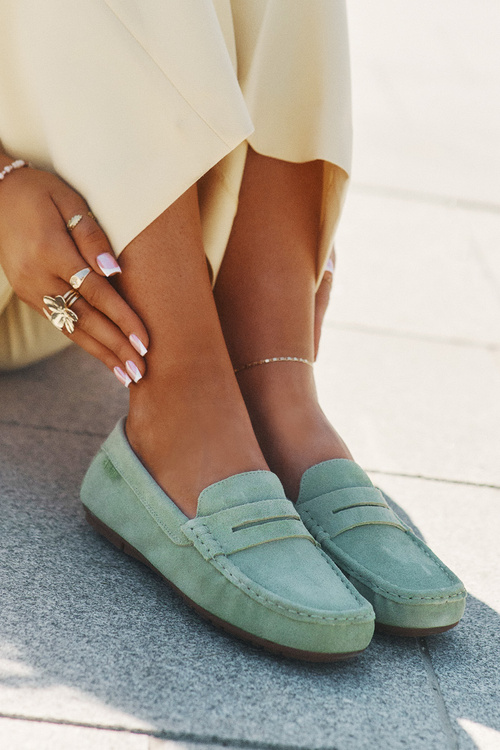 Жіночі Замшеві Мокасини Big Star RR274945 Зелені