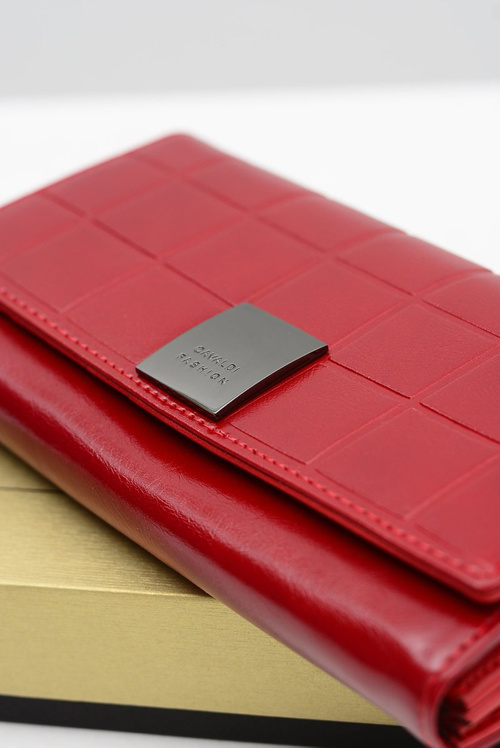 Великий жіночий стьобаний червоний гаманець