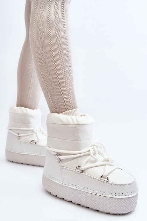 Жіночі білі чоботи зі шнурівкоюsa