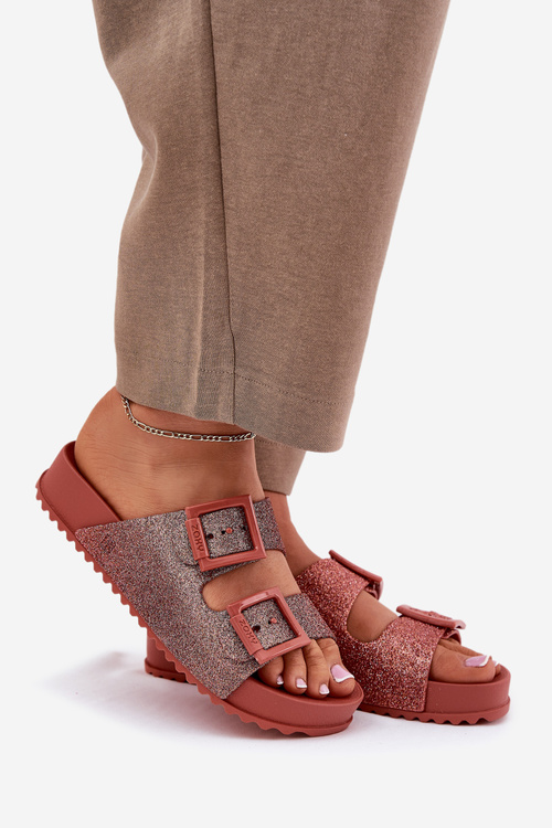 Ароматні Жіночі Сандалі З Блискітками Та Пряжками Брудно Рожеві ZAXY RR285025