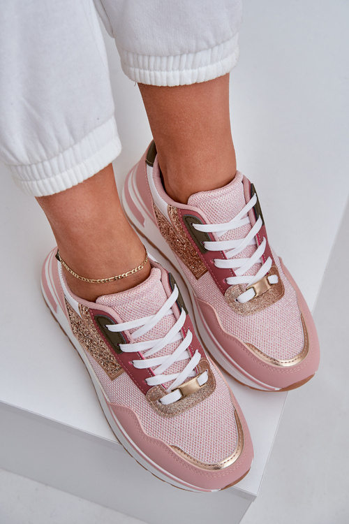 Блискучі Спортивні Черевики Для Жінок Рожеві Leesema