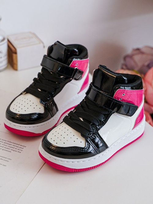 Дитяче блискуче спортивне взуття Milara рожево-білого кольору