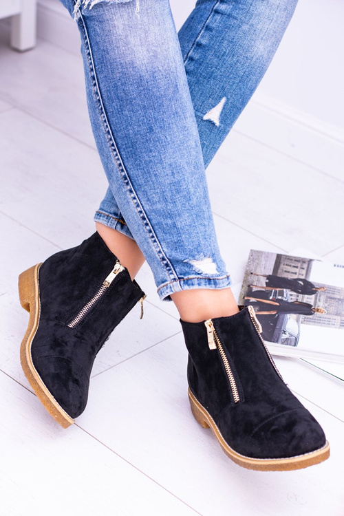 Чорні замшеві жіночі чоботи на блискавці Lu Boo Inez
