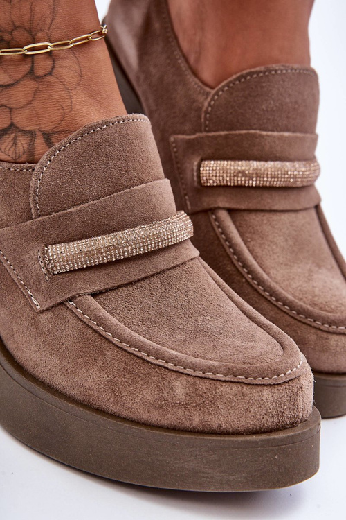 Напівчоботи на каблуці з декором бежевий Gelanor