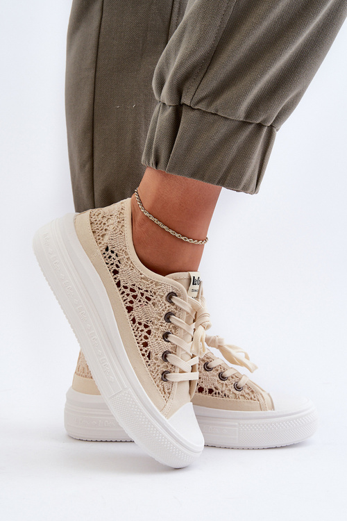Жіночі мереживні кросівки Lee Cooper LCW-23-44-1620 бежевий