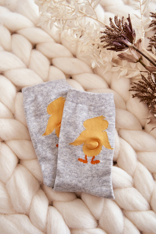 Молодіжні бавовняні шкарпетки Yellow Duck Grey 