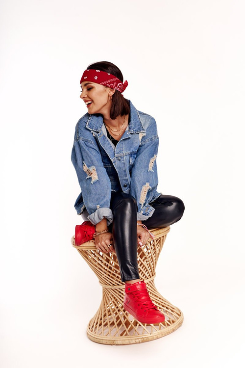 Жіночі шкіряні високі кросівки BIG STAR V274529 Червоні