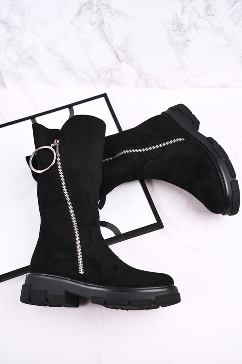 Чоботи дитячі утеплені чорні Норабель