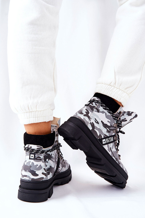 Шкіряні туристичні черевики Big Star II274368 Moro Black