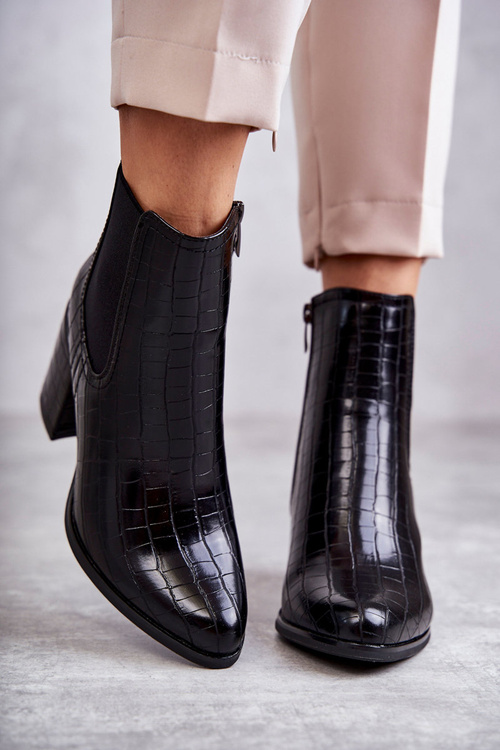 Зміїні шкіряні черевики La.Fi 260038B-XC Чорні