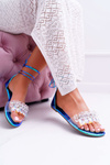 Жіночі босоніжки Lu Boo Crystals Blue Madina